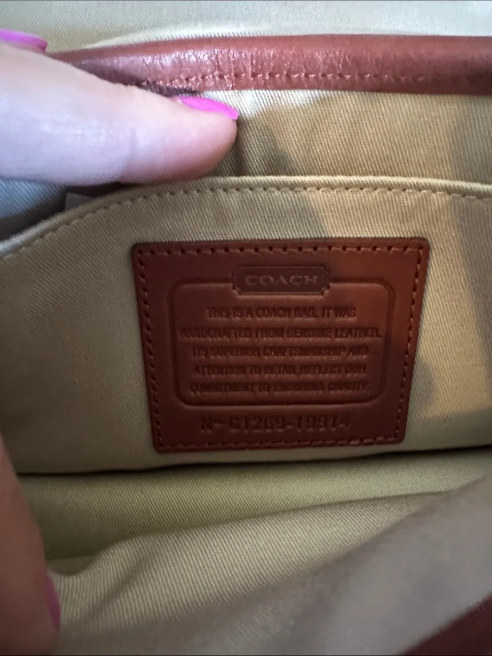 Coach Brown Leather Crossbody with Tassel and Signature Turnlock